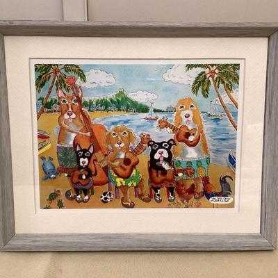 MMS042 Framed Picture Of “Ukulele Dogs” By Michael S.K. Lee