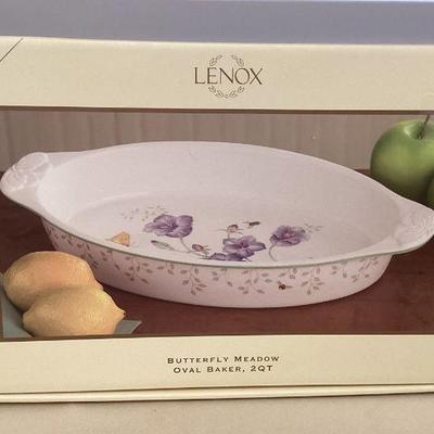 MMS175 Lenox Butterfly Meadow 2Qt. Oval Baker New