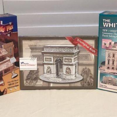 MMS083 Three 3D Puzzles New