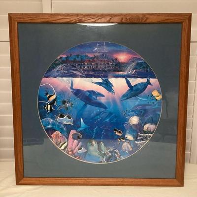 MMS002 Large Framed Christian Riese Lassen Seascape Picture 