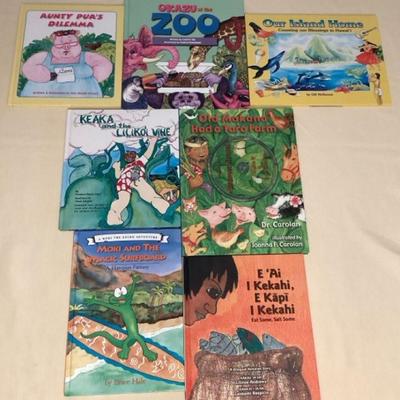 MMS121 Seven Children’s Hawaiian Hardcover Books 