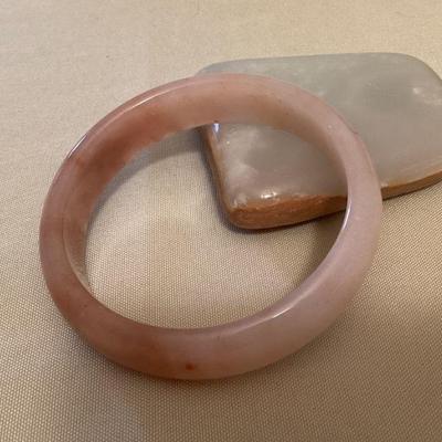 MMS032 Apricot Jade Bangle Bracelet New
