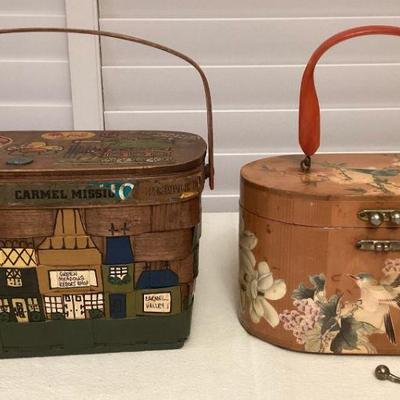 MMS104 Two Vintage Wooden Purses