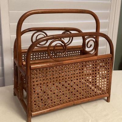 MMS092 Vintage Bamboo Rattan Magazine Holder