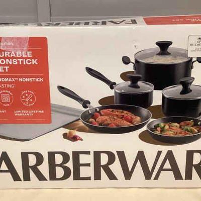 MMS162 Farberware 15 Piece Durable Nonstick Cookware Set New