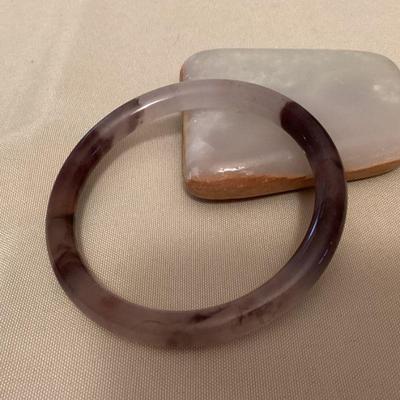 MMS029 Violet Jade Bangle Bracelet New 