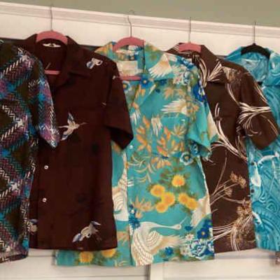 MMS229 Six Vintage Men’s Aloha Shirts Size S-L