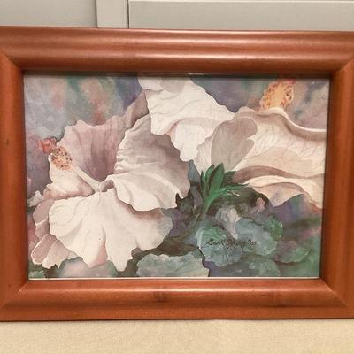 MMS060 Framed Picture Of Hibiscus Flowers By Carli Oliver