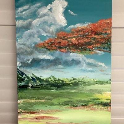 MMS202 Large Original Scenic Impasto Style Painting 