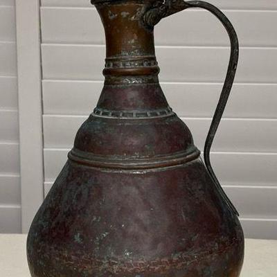 MMS234 Antique Tinned Copper Water Ewer 