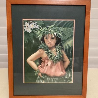 MMS058 Framed Picture Of Hula Girl By Mary Koski