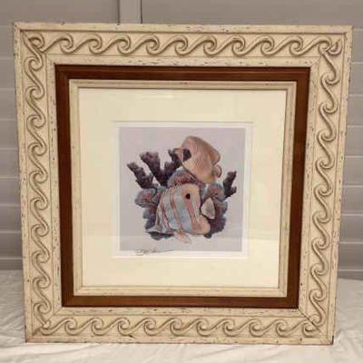 MMS203 Framed Picture Of Hawaiian Reef Fish By James Harris Signed