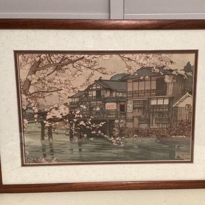 MMS057 Koa Framed Japanese Scenic Wood Block Print