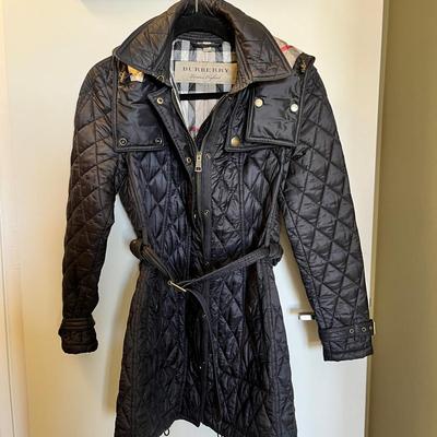 Burberry Hooded Rain Jacket - Black, Size Medium