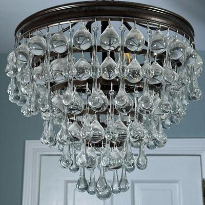Calypso 3-Light Pendant Light Fixture | Having tiered bulbous teardrop crystal drops. Dimensions: h. 24.5 x dia. 12 in (overall, approx.)
