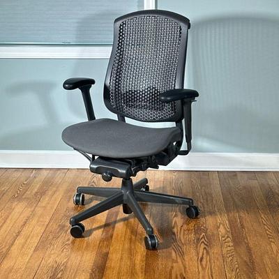 HERMAN MILLER CELLE OFFICE CHAIR | Herman Miller Celle office chair with adjustable lumbar support. Dimensions: h. 41 x w. 29 x d. 20 in
