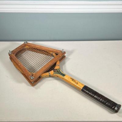 Vintage William Bancroft Racket | With wood cover Dimensions: l. 26.75 in.
