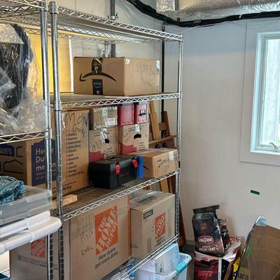 (1 of 2) Metro Storage Rack | Seville Classics. 3 adjustable middle shelves and large wheels. Dimensions: h. 76 x w. 47 x d. 24 in
