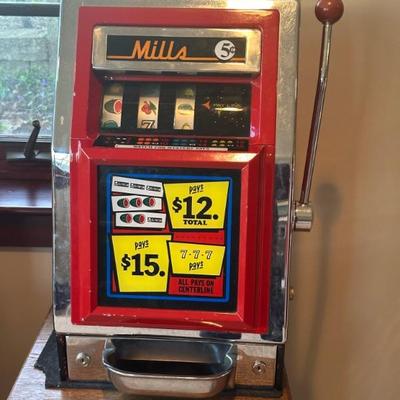 Mill's Nickel Slot Machine with stand.
