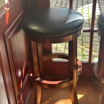 Six Leather Rotating Bar Stool
