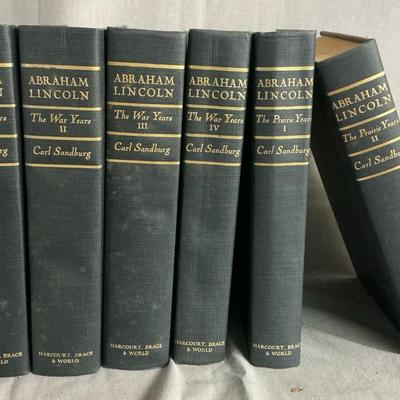 6vols Carl Sandburg "Abraham Lincoln The War & Prairie Years"
