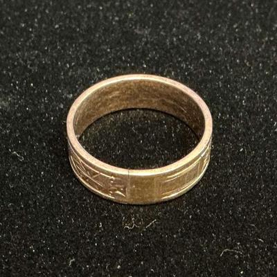 14k Gold Men’s Engraved Band (Size 9.5) (6.7 Grams)
