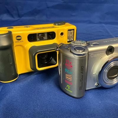Minolta Weathermatic Dual 35 + Canon Powershot A80