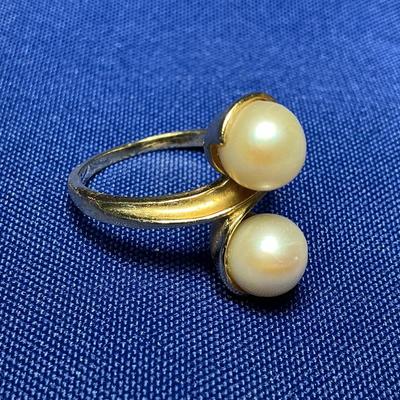 14k Gold Pearl Ring (Size 7.75) (5.9 Grams)