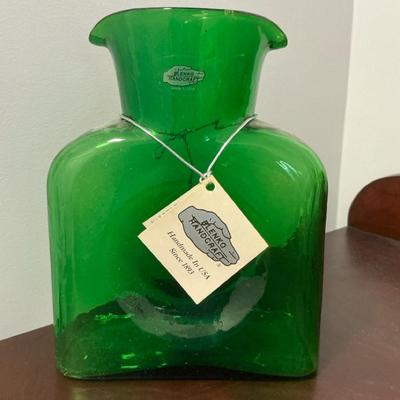 Blenko Emerald Green Glass Water Pitcher NWT 