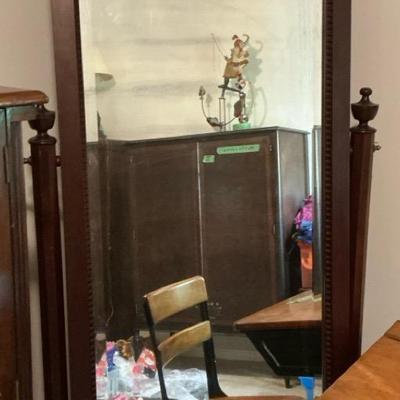 Vintage Dark Finish Dressing Mirror