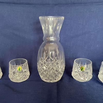 4 Waterford Crystal Juice Glasses And Cut Glass Carafe