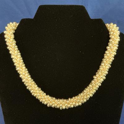 Freshwater Pearl Sterling Clasp Necklace 