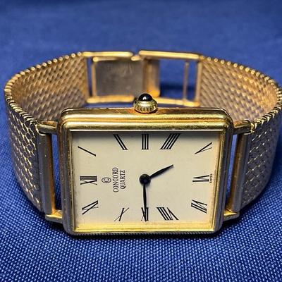 14k Gold Concord Quartz Swiss Watch 