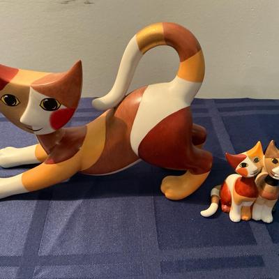Rare Goebel Signed Rosina Wachtmeister “Chiara” Cat 8” & 3”