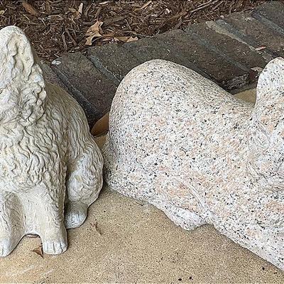 Two Cement Lawn / Patio Cats