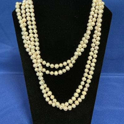 Freshwater Pearl Graduated Necklace (48 Inch)