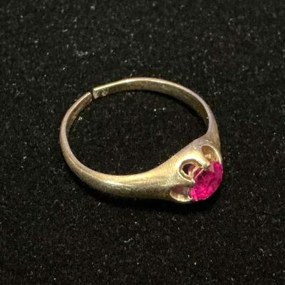 14k Gold Ruby Ring (Cut Band) (Size 5.75) (2.4 Grams)