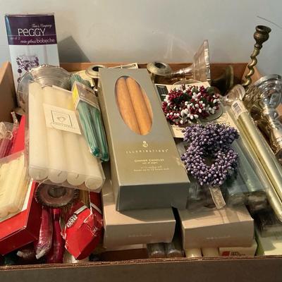 Very Large Mystery Candle And Taper Lot 