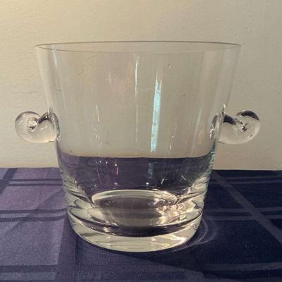 Tiffany & Co. Crystal Ice Bucket With Scroll Handles 