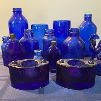 Blue Glass Medicine Perfume Bottles And More 