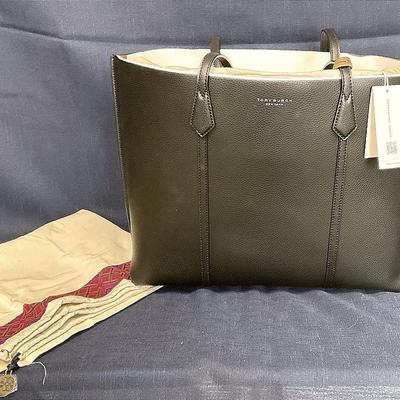 Tory Burch Black Perry Triple Compartment Tote 12” X 16”