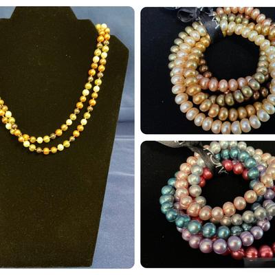 Honora 14k Gold Clasp Necklace & Two Bracelets 