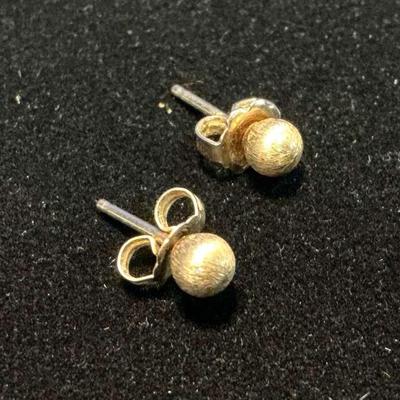 14k Gold Ball Stud Earrings (0.5 Gram)