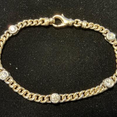 14k Gold Diamond Bracelet (14 Grams)