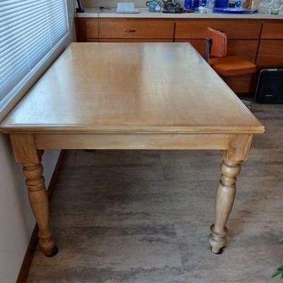Beautifully crafted, solid teak dining table, 29.5"h x 39"w x 63"l. Asking $600,