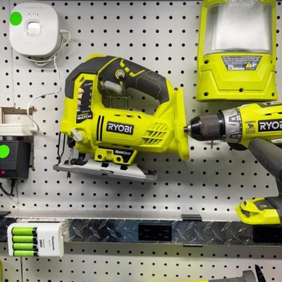 LOTS OF LIKE NEW RYOBI POWER TOOLS