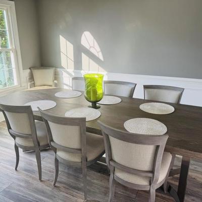 9 Ft. long Bassett Table 42" wide, with 8 chairs.  Diana Hall Design
 