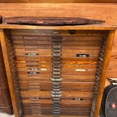 Antique Hamilton Industrial Typesetter's 
Drawer Cabinet,