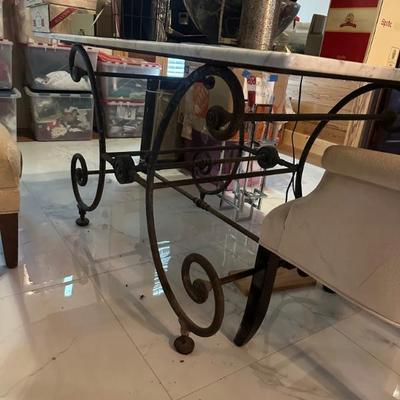 Marble and iron table 