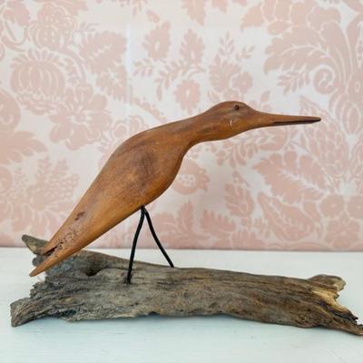 Vtg Handcrafted Carved Wood Bird Artist Signed